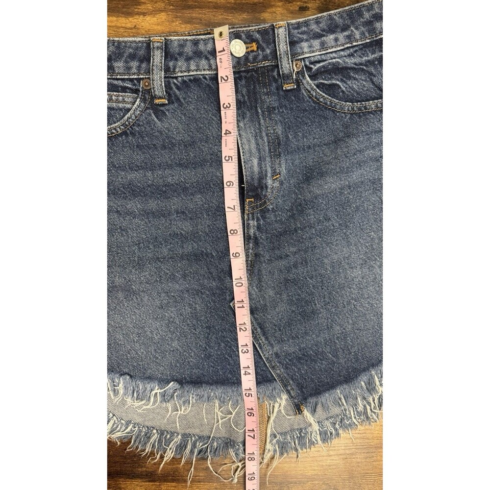 Free People Bailey Denim raw hem Mini Skirt- Size 26 NWT - Picture 5 of 15